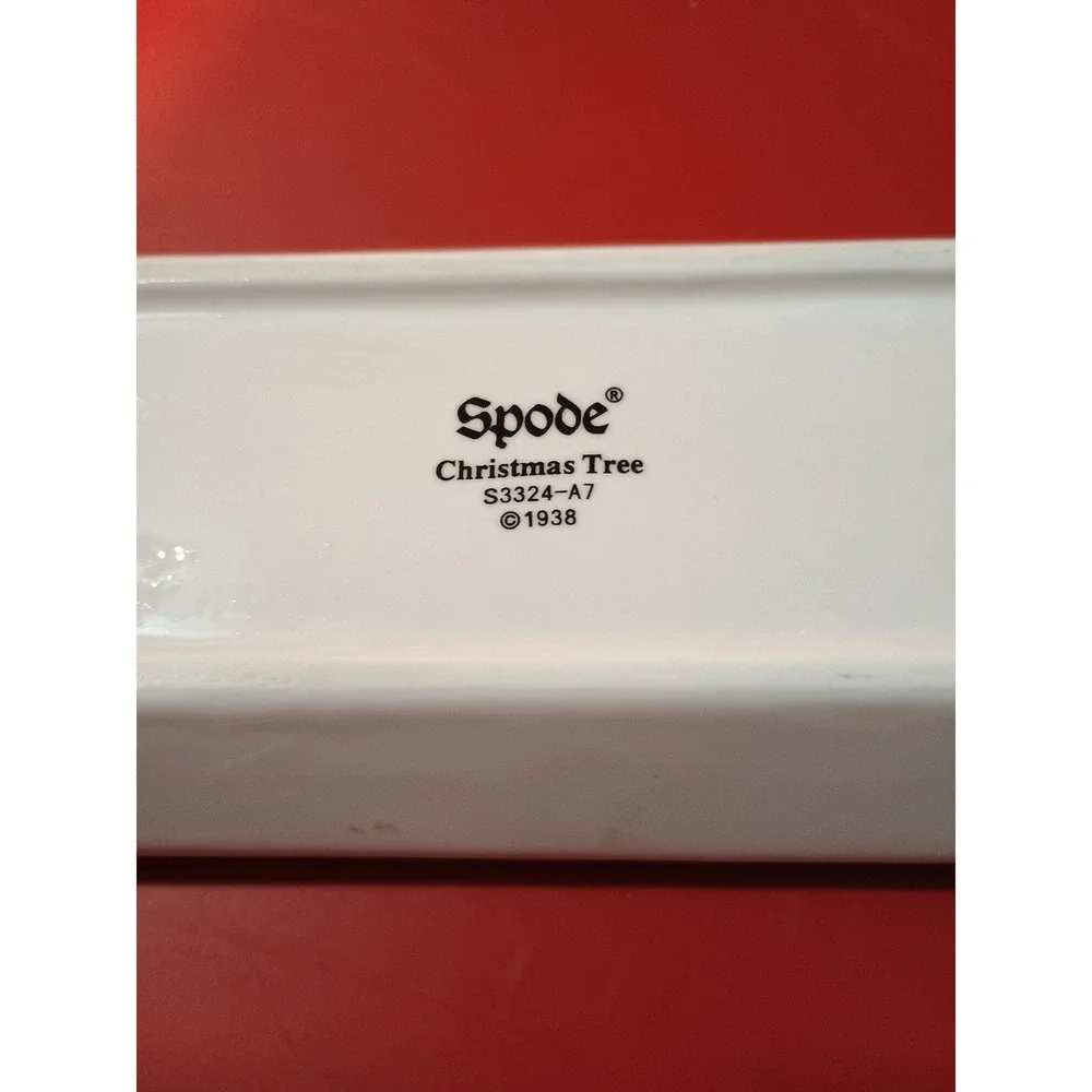 Spode Christmas Tree England Vintage Mint Dish Tray Appetizer Butter - Picture 4 of 4
